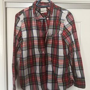 Jcrew Red and Blue Casual Button Down Shirt
